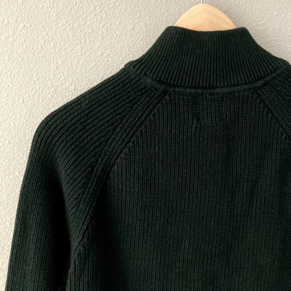 Gap Quarter Zip Mock Neck Knit Sweater - Forest Green - Small - Picture 8 of 9